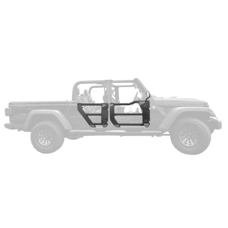 Jeep Wrangler JLU Door Replacements - Rear - Go Rhino - Trailline Tube Doors - Black textured powder coat - `18-`21 Jeep Wrangler JLU Door Replacements - Rear - Go Rhino - Trailline Tube Doors - Black textured powder coat - `18-`21